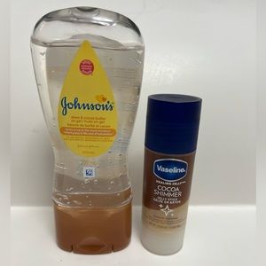 Johnsons Shea & Cocoa Butter Oil Gel & Vaseline Cocoa Shimmer